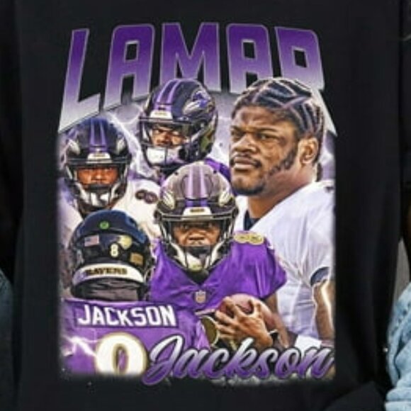 Lamar Jackson Football T-Shirt, Ravens Player Bootleg Football Unisex 79 - Picture 2 of 5